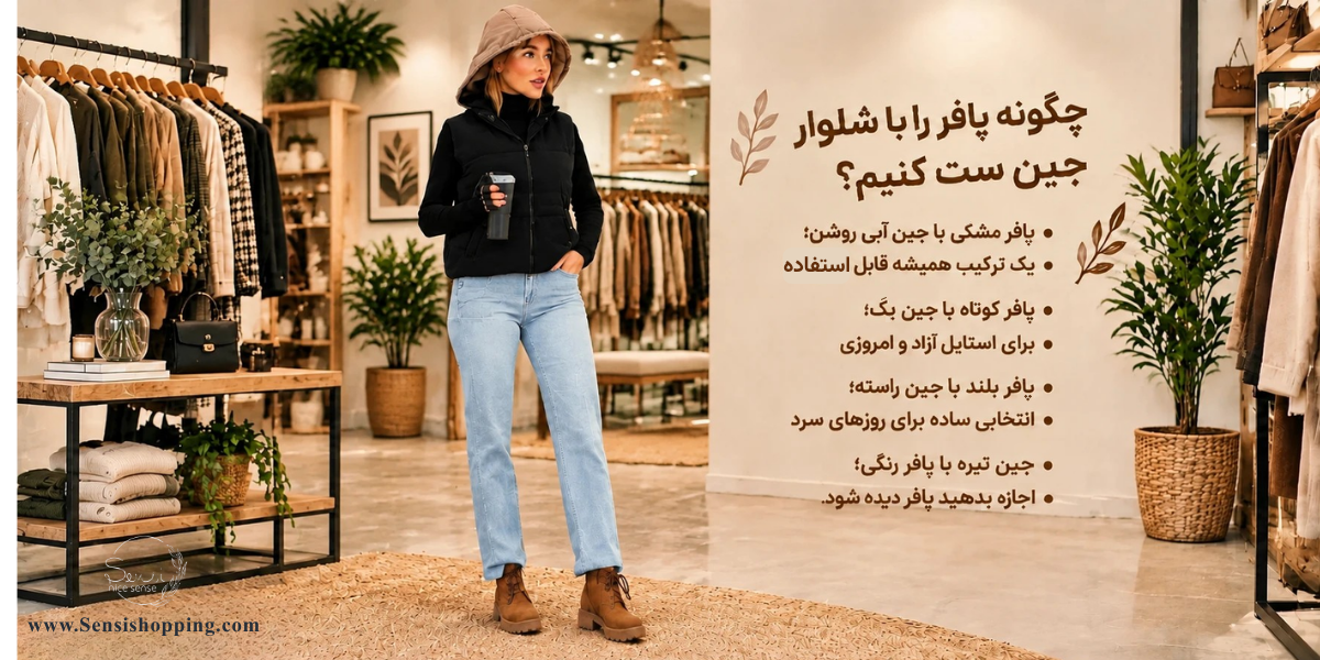 چگونه پافر را با شلوار جین ست کنیم؟